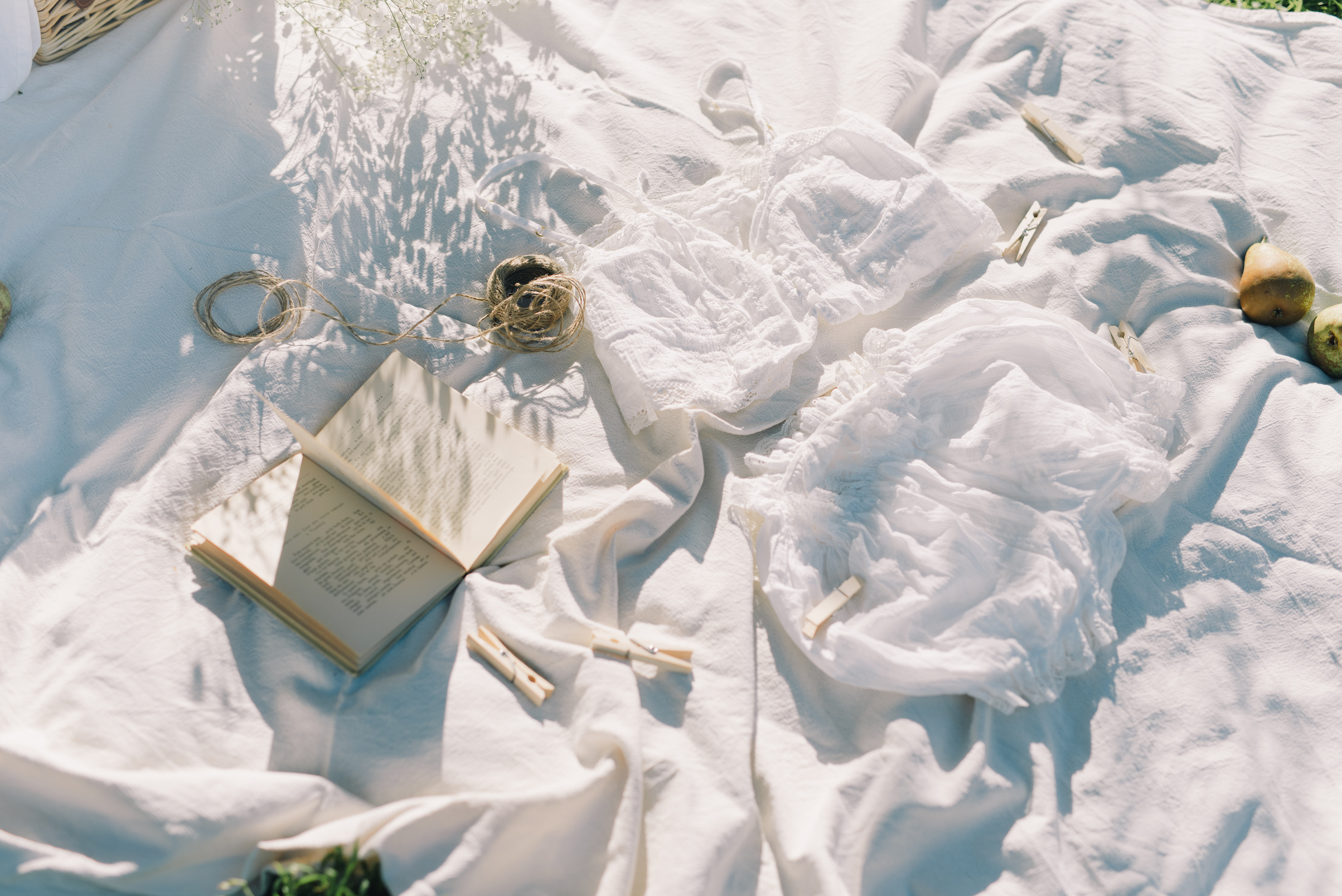 Open Book on White Textile